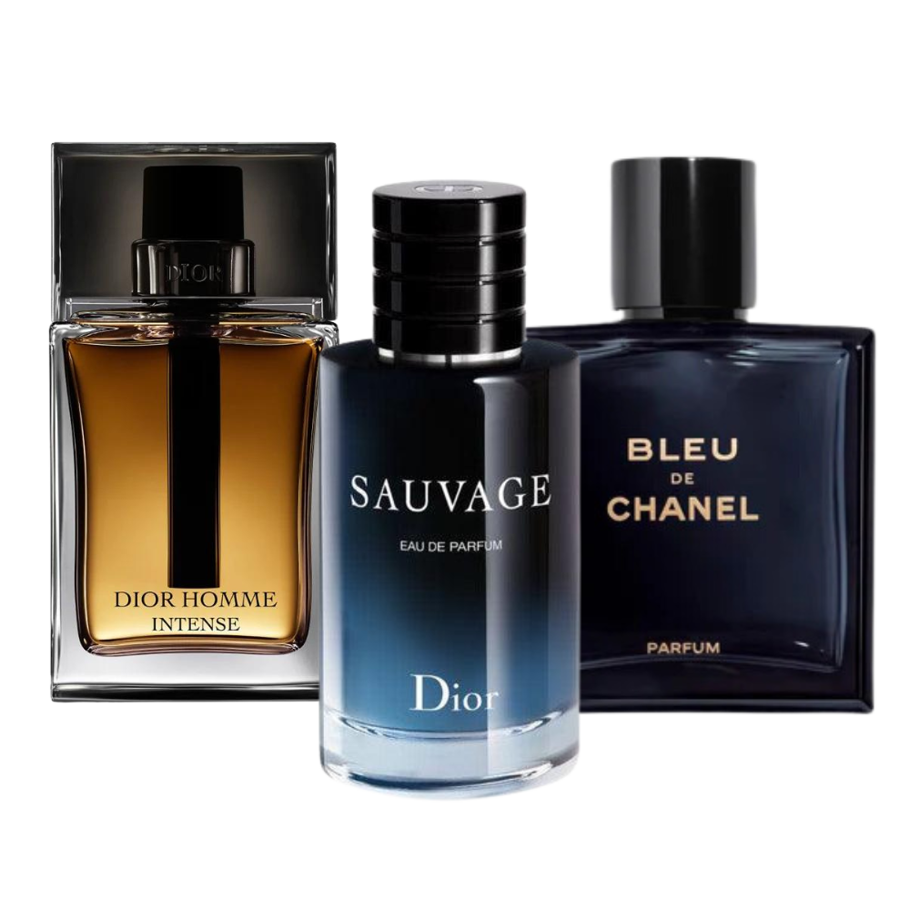 3 Perfumes Sauvage Dior, Bleu de Chanel, Dior Homme Intense (Eau de Parfum)