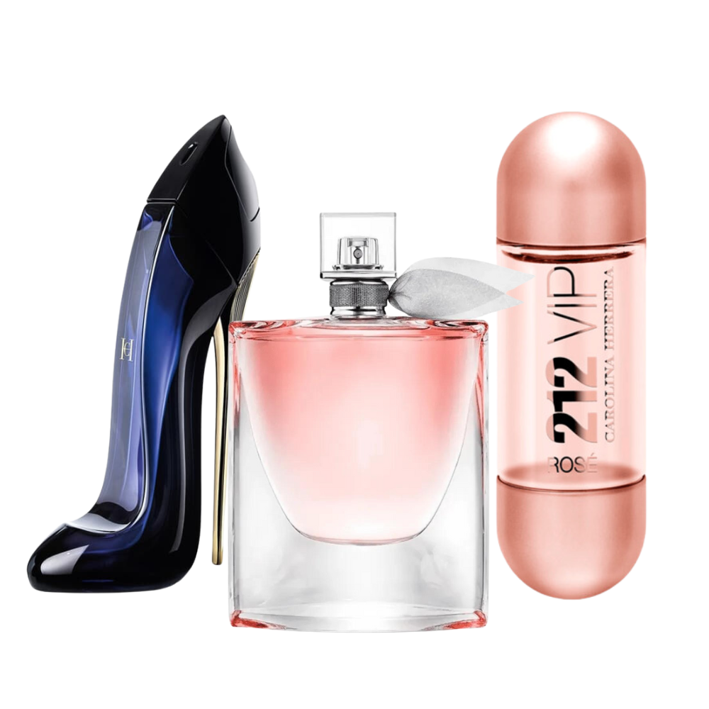 3 Perfumes Carolina Herrera GOOD GIRL, Lancôme LA VIE EST BELLE y Carolina Herrera 212 VIP ROSÉ (Eau de Parfum)