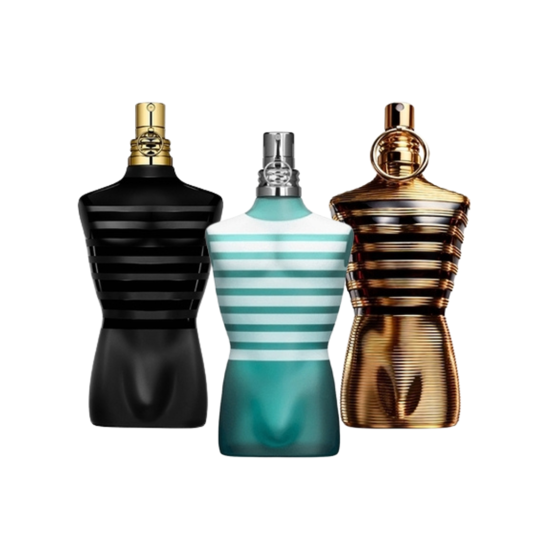 3 Perfumes Jean Paul Gaultier LE MALE, Jean Paul Gaultier LE MALE PARFUM y Jean Paul Gaultier LE MALE ELIXIR (Eau de Parfum)